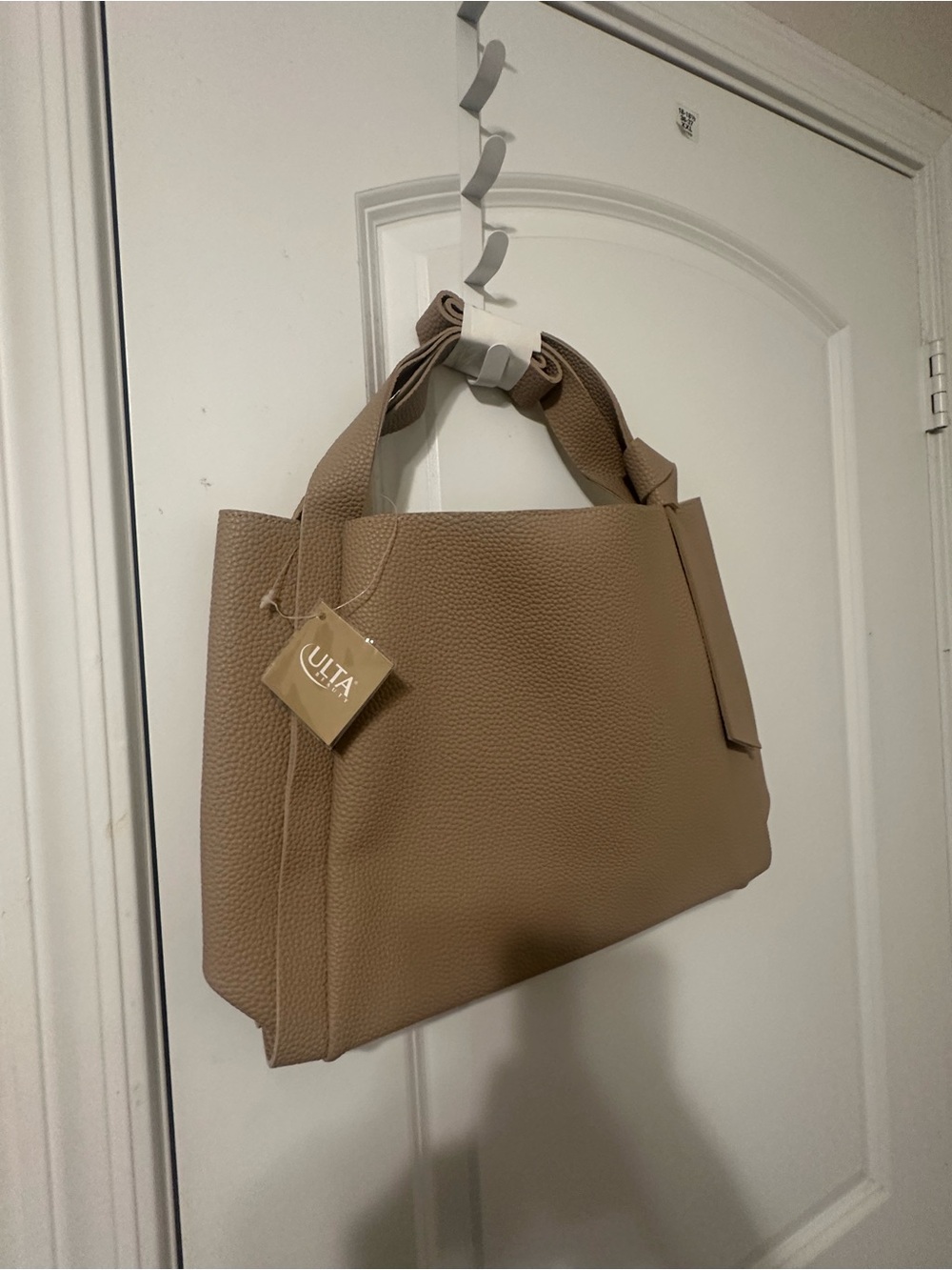 Ulta Beauty Taupe Pebbled Tote - Neutral Taupe Handbag